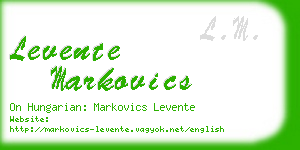 levente markovics business card
